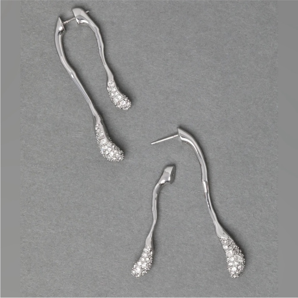 ALEXIS BITTAR • Solanales Crystal Front Back Double Drop Earrings - Silver - Picture 11 of 14